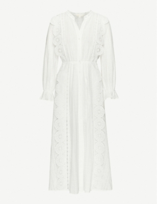 white midi broderie dress