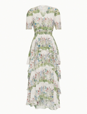 maje floral midi dress