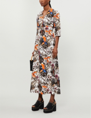 cotton poplin midi dress