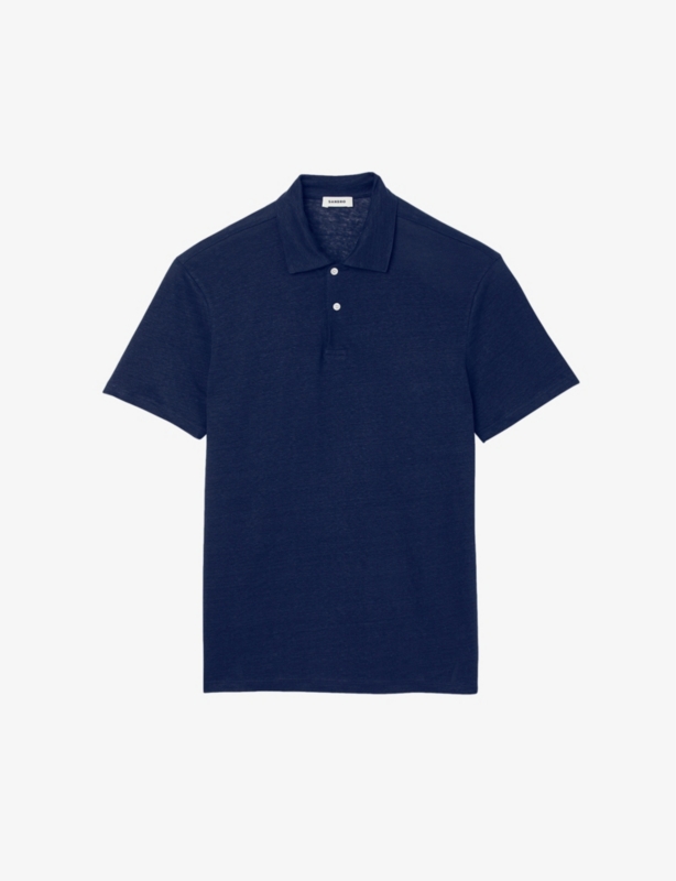 Beach marled regular-fit linen polo shirt