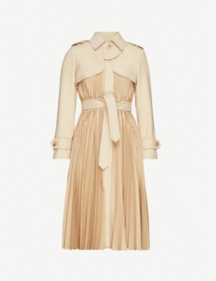 SANDRO: Belted satin-crepe coat