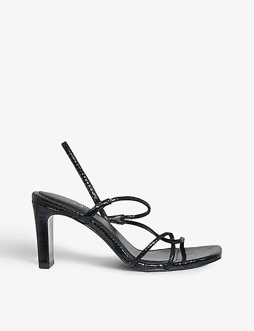 SANDRO: Faye snakeskin-embossed leather strappy sandals
