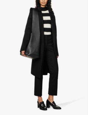 Joseph Womens Black Coleman Stretch-gabardine Straight Leg Trousers In Black