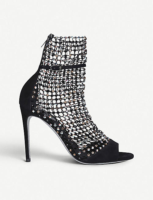 RENE CAOVILLA: Galaxia crystal-embellished heeled suede sandals