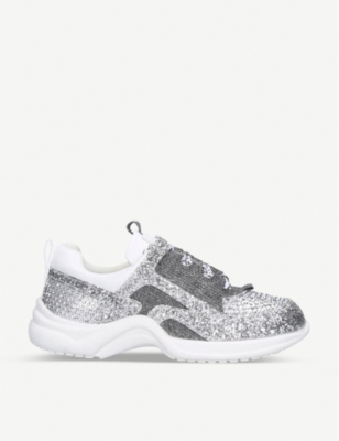 kurt geiger black glitter trainers