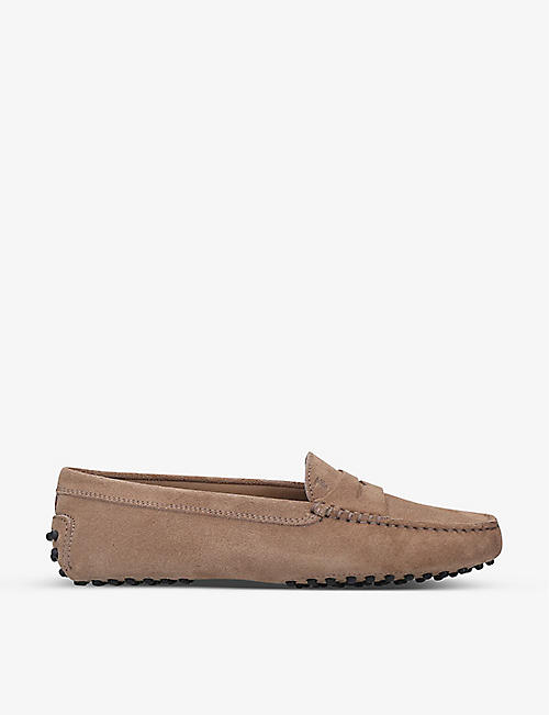 TODS: Mocassino penny-bar suede loafers