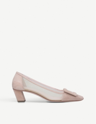 ROGER VIVIER: Belle Vivier mesh and suede courts