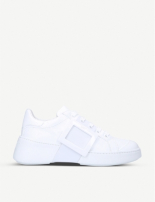 ROGER VIVIER: Viv Skate buckle-embellished leather trainers
