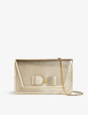 TED BAKER Keeiira leather clutch bag Selfridges