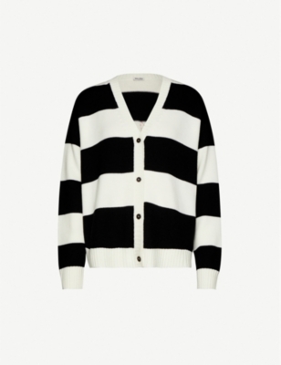 MIU MIU - Striped graphic-embroidered wool cardigan | Selfridges.com
