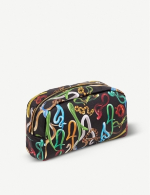 Shop Seletti Wears Toiletpaper Sh*t Snake-print Faux-leather Beauty Case