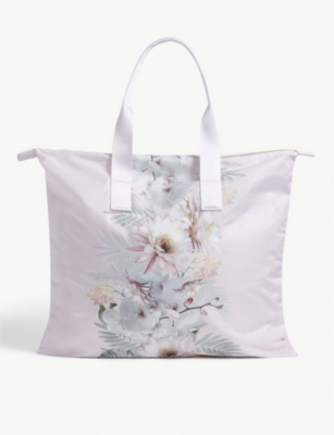 TED BAKER Janey woodland foldaway shopper and pouch Selfridges