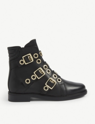 MAJE - Leather buckle-detail boots 