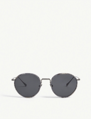 GIORGIO ARMANI: AR6103J 51 metal and acetate round-frame sunglasses