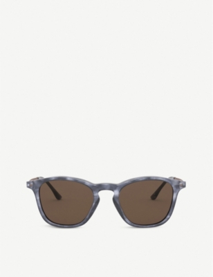 Shop Giorgio Armani Womens Blue Ar8128 Square Sunglasses