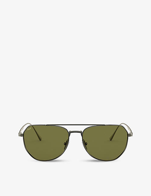 PERSOL: PO5003ST Titanium titanium and crystal sunglasses