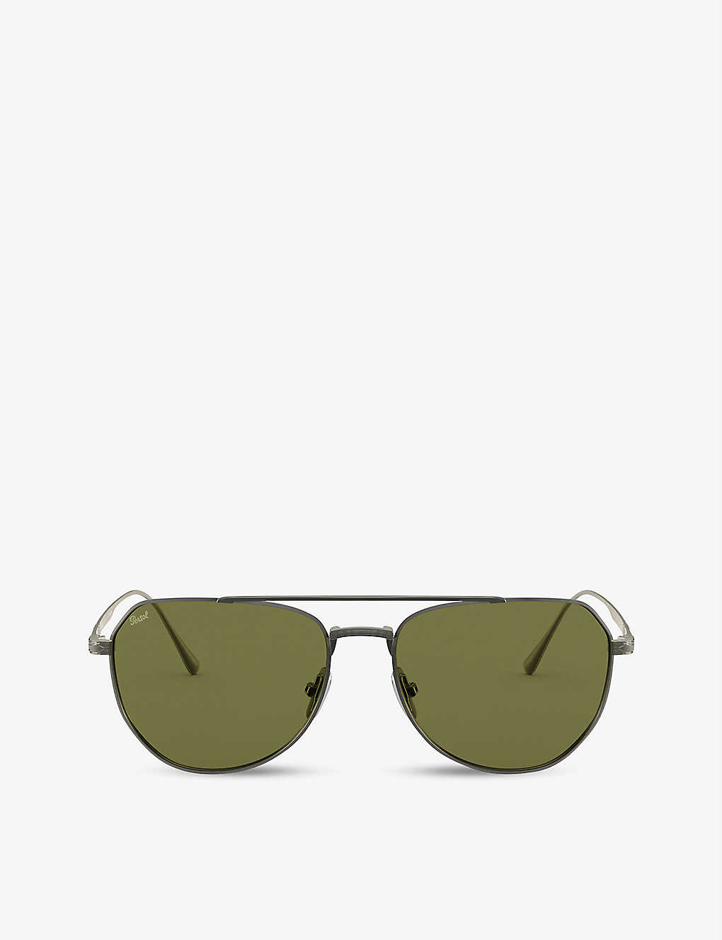 Persol Mens Grey Po5003st Titanium Titanium And Crystal Sunglasses