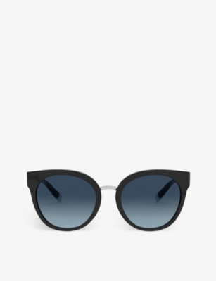 Tiffany & Co Tf4168 Cat-eye Acetate And Metal Sunglasses In Black