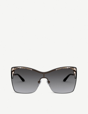 BVLGARI: BV6138 Serpenti metal acetate rectangle-frame sunglasses