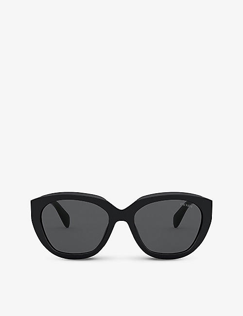 PRADA: PR 16XS oval-frame acetate sunglasses
