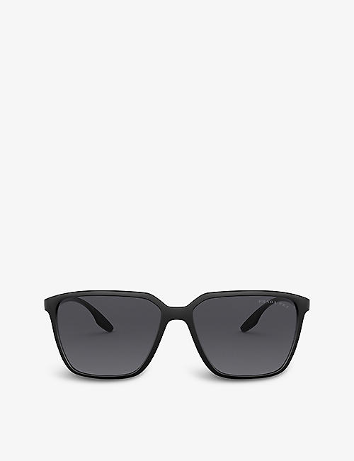 PRADA LINEA ROSSA: PS 06VS 58 acetate square-frame sunglasses