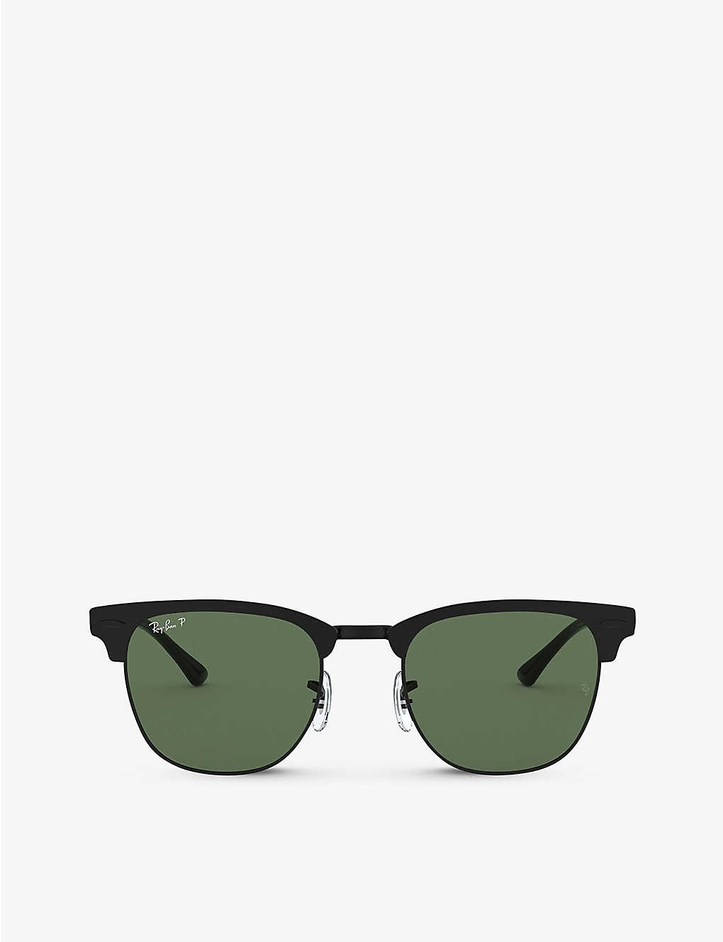 Ray Ban Rb3716 Clubmaster Metal Square Sunglasses In Black