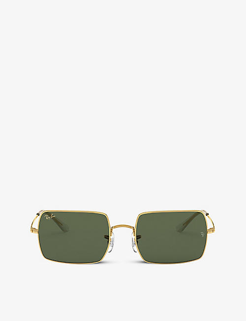 RAY-BAN: RB1969 metal rectangle-frame sunglasses