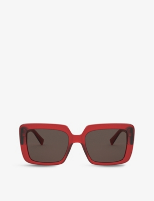Versace Womens Red Ve4384b Square-frame Acetate Sunglasses In Red