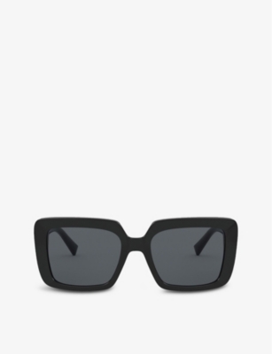 Shop Versace Women's Black Ve4384b Square-frame Acetate Sunglasses
