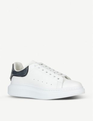 white leather platform trainers