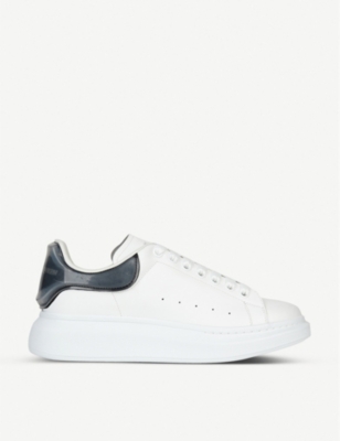 alexander mcqueen mens show leather platform trainers