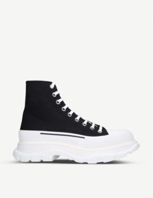 ALEXANDER MCQUEEN: Men's Tread high-top canvas trainers