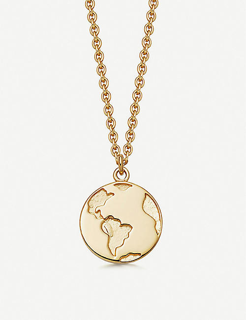 ASTLEY CLARKE: 18ct yellow gold-plated Earth pendant necklace