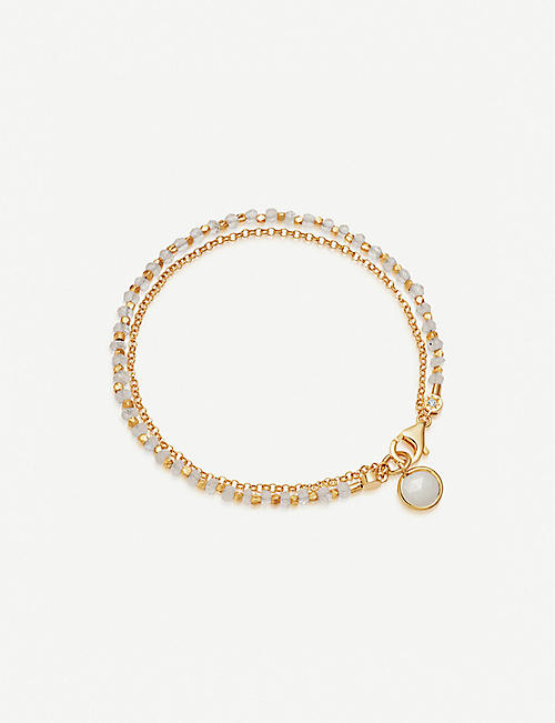 ASTLEY CLARKE: Biography 18ct gold-plated and moonstone bracelet