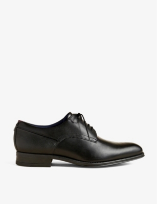 Ted Baker Vattal Leather Derby Shoes In Black