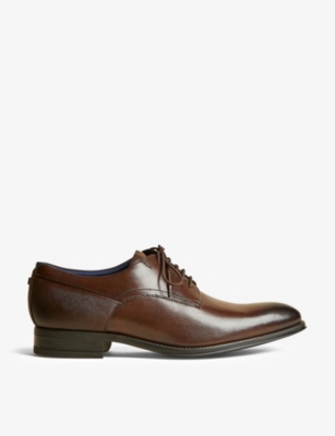 Ted Baker Vattal Leather Derby Shoes In Brown