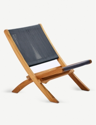 folding pool lounge chairs on The Conran Shop Folding Outdoor Rope And Teak Lounge Chair Selfridges Com