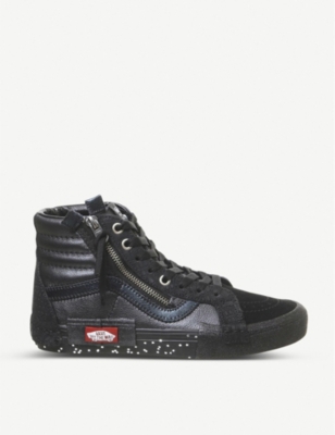 vans high top black leather