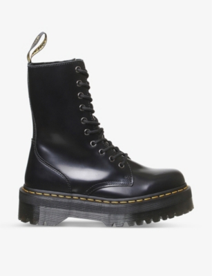 DR. MARTENS - Jadon Hi 10-eye leather platform boots | Selfridges.com