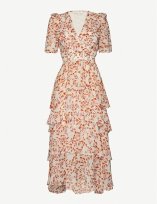 maje floral midi dress