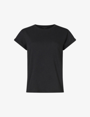 Shop Allsaints Women's Black Anna Crewneck Cotton T-shirt