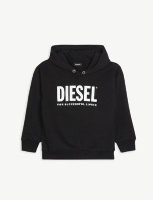 Diesel Logo Cotton Hoody 4 16 Years Selfridges Com