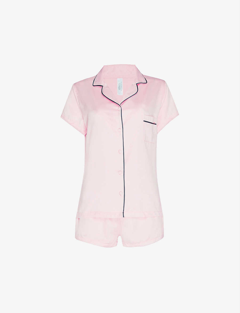 Bluebella Abigail Relaxed-fit Satin Pyjamas In Pale Pink Black