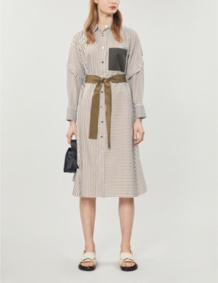 MAJE - Striped cotton midi dress | Selfridges.com