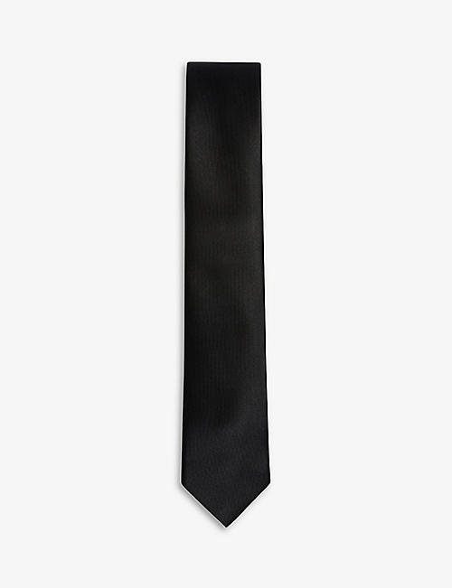 TED BAKER: Stripe micro pattern silk tie