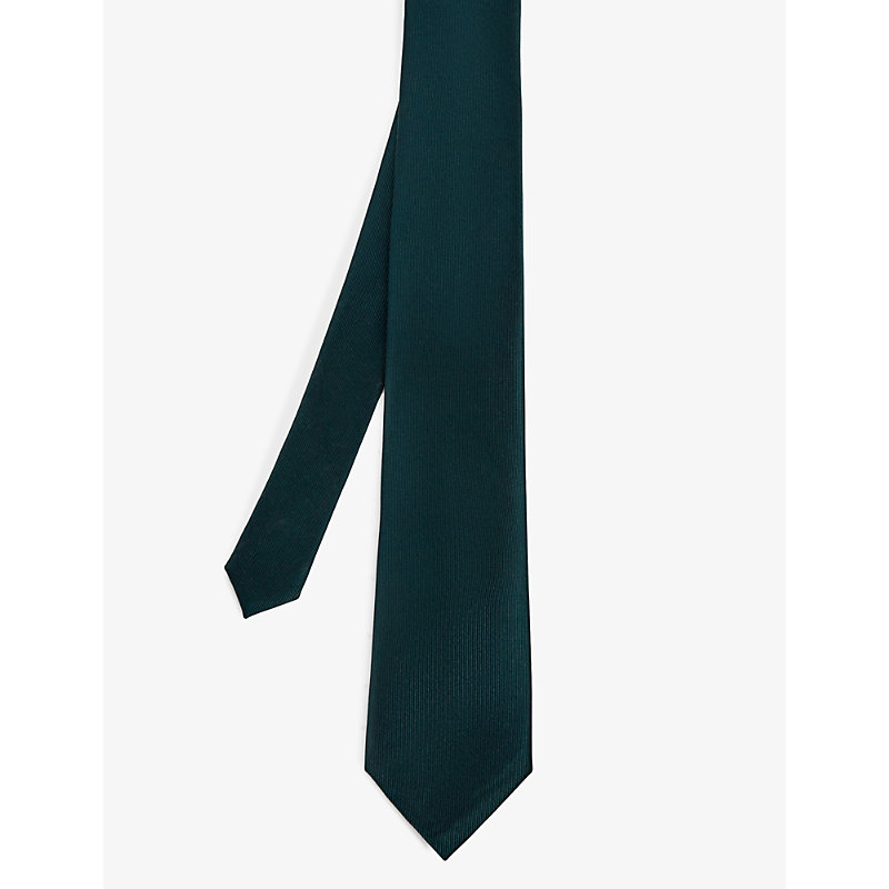 Ted Baker Stripe Micro Pattern Silk Tie In Green