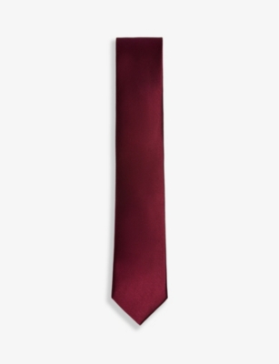 Ted Baker Stripe Micro Pattern Silk Tie In Dk-red