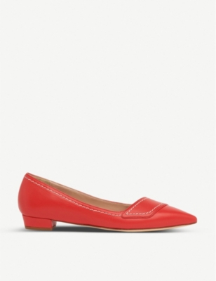 LK BENNETT POLLY CONTRAST STITCH LEATHER FLATS