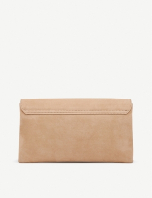 Lk Bennett Dora Suede Envelope Clutch In Bei-trench