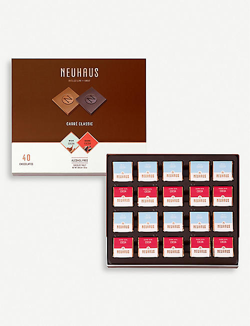 NEUHAUS: Classic assorted milk and dark chocolate carrés 200g
